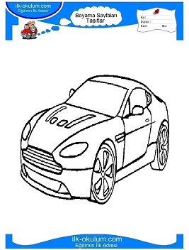 Çocuklar İçin Aston-Martin Boyama Sayfaları 